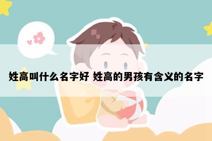 姓高叫什么名字好 姓高的男孩有含义的名字