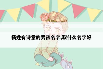 杨姓有诗意的男孩名字,取什么名字好
